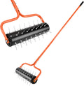 21" Rolling Lawn Aerator, 45 Preassembled Spikes, Only Needs 3-5 Minutes to Assemble, No Looseness, Good Package, 75"