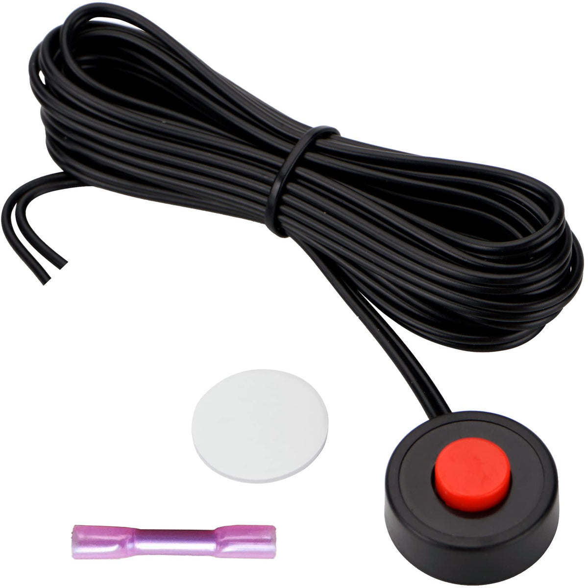 Mini Horn Momentary Push Button Switch with Quick Connector and Pre-Wires