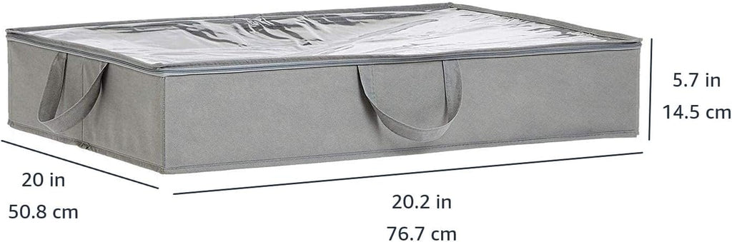 Under Bed Storage Bags for Clothes, Blankets and Linens, Foldable Fabric Containers with Clear Window and Handles