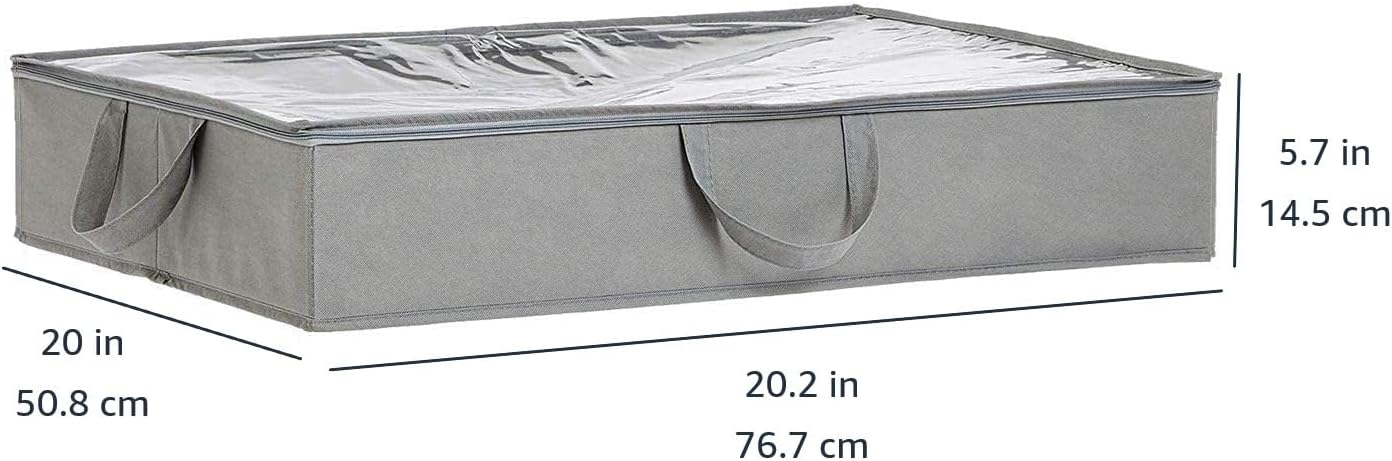 Under Bed Storage Bags for Clothes, Blankets and Linens, Foldable Fabric Containers with Clear Window and Handles