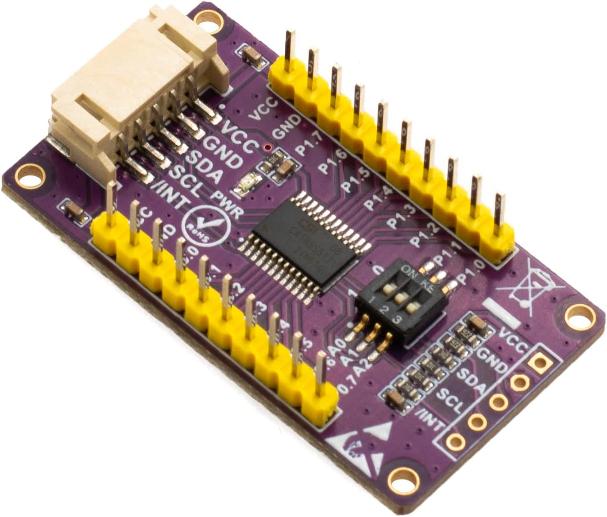 CAT9555 IO Expansion Module Board I2C Interface, SMBus I/O Port, 16 bit Parallel GPIO Expander, with Pre-soldered Header
