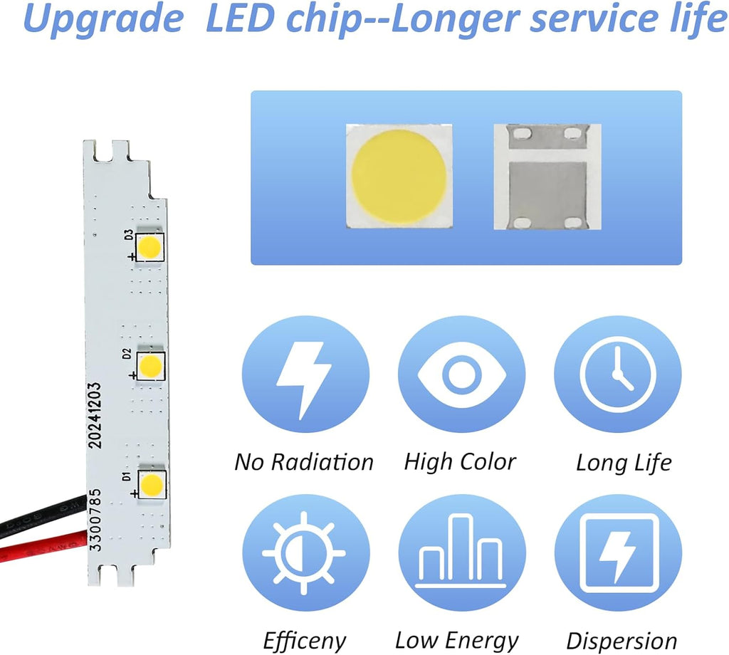 W11683243 LED Module Service Fits Whirlpool Kenmore Maytag Amana Refrigerators Led Light Module Replacement W10610289 W10660728 W10695459 W10843353 W10843846 (Four sets of)