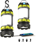2 Pack LED Camping Lantern Flashlight Rechargeable, 6 Light Modes | 3600mAh Portable Battery Pack, IPX4 Waterproof