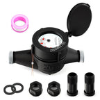 MEANLIN MEASURE Plastic 3/4" NPT Couplings Water Meter Gallon Cold Water Meter for Garden or Home, 20MM Measuring in Cubic Meter, Single-Jet Horizontal Install