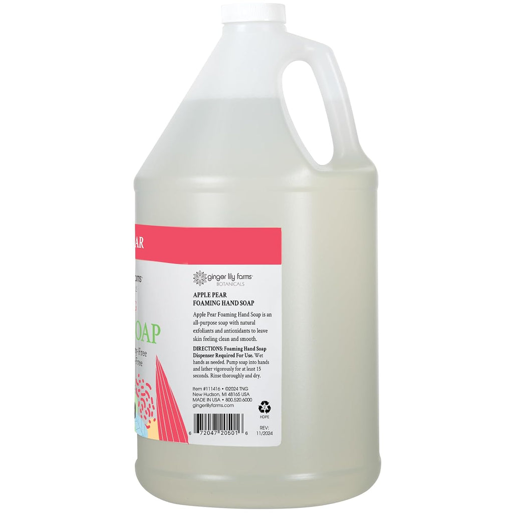 Botanicals Foaming Hand Soap, 128oz, Apple Pear