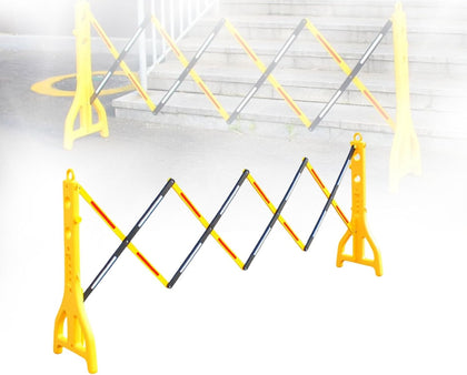 Traffic Barricade Fence with Weighted Base, Safety Barricade for Outside | Expandable Mobile Barricade System
