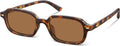 Trendy Polarized Sunglasses Women Mens Slim Retro Square Sunnies | Thin Narrow Chic Frame, UV Protective Polarized