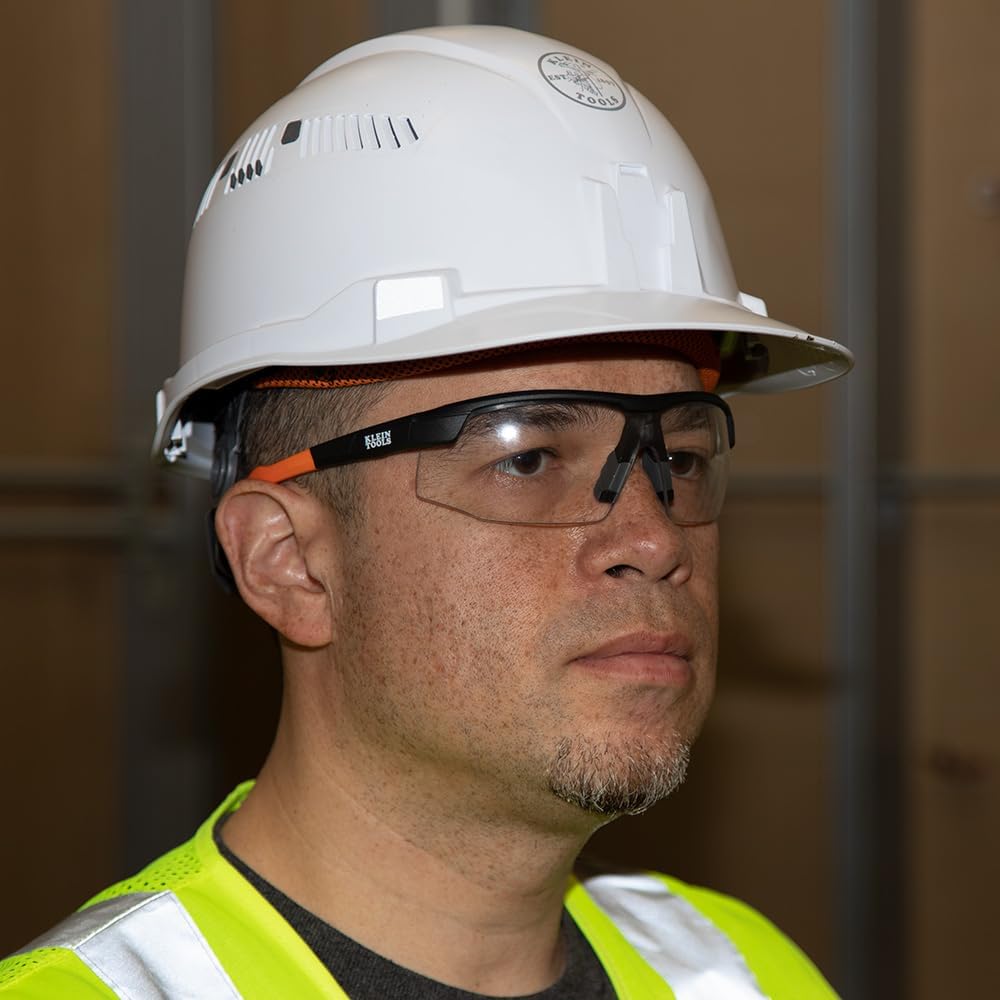 60159 Safety Glasses, PPE Protective Eyewear with Semi Frame, Scratch Resistant and Anti-Fog, Clear Lens