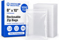 8” X 10” (1000 Count) Quart Clear Reclosable Zip Plastic Poly Bags