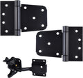 Self-Closing Gate Hardware Kit,1 Pack Self-locking Gate Latch and 2 Pack 3.5inch Heavy Duty Adjustable Spring Gate