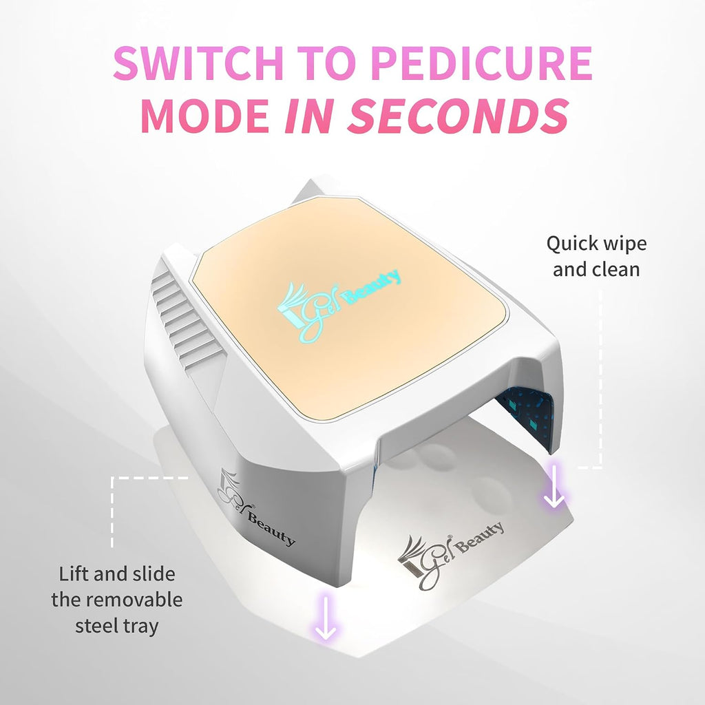 Hybrid PRO 2.0 UV/LED Nail Lamp – 48W Wireless Rechargeable Nail Dryer, Full Hand Curing, Smart Motion Sensor