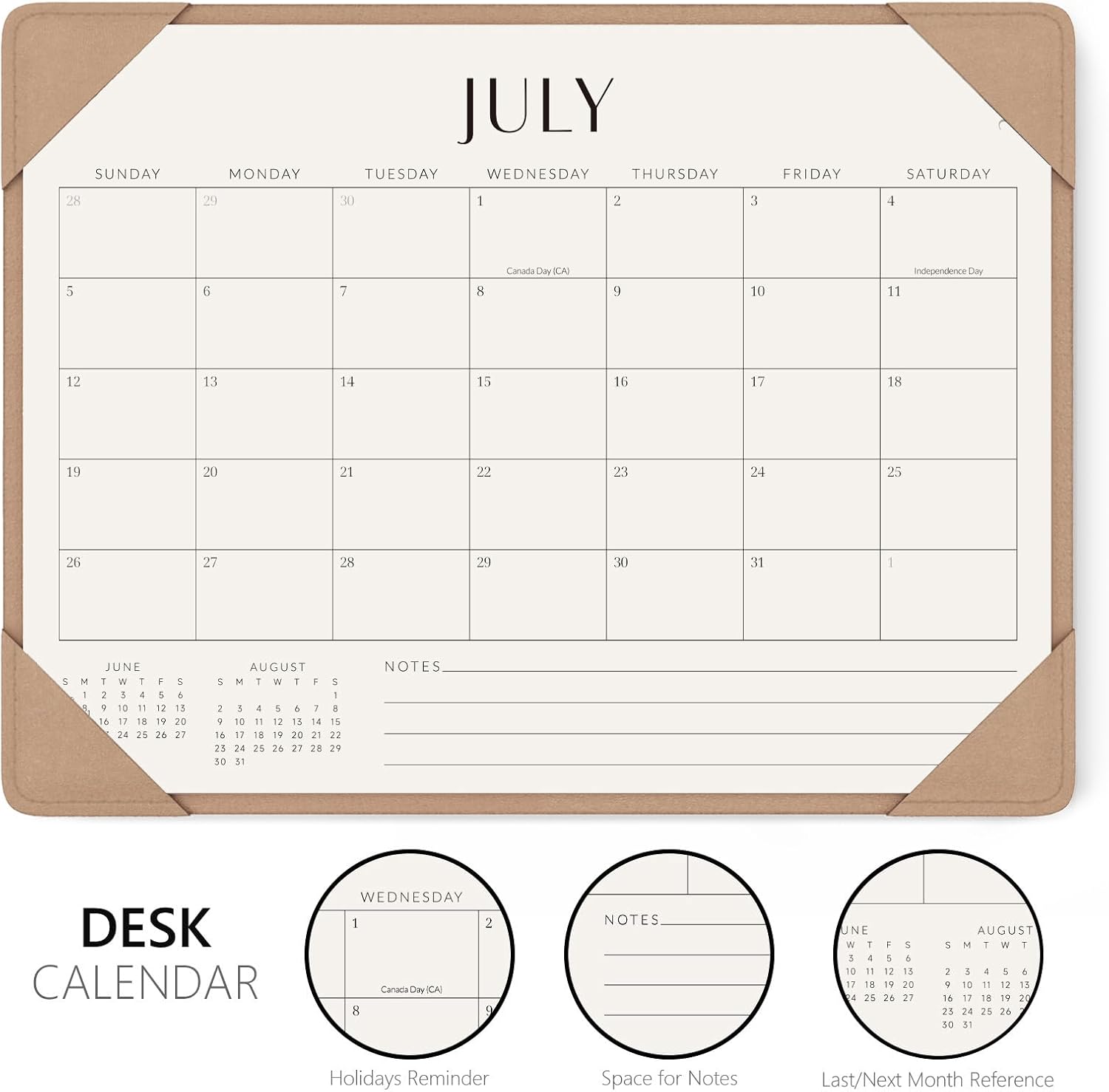 Desk Calendar 2026 - 2027 with Desktop Mat, Desk Pad Calendar From July 2026 to December 2027 14x10.5 inch, Desk