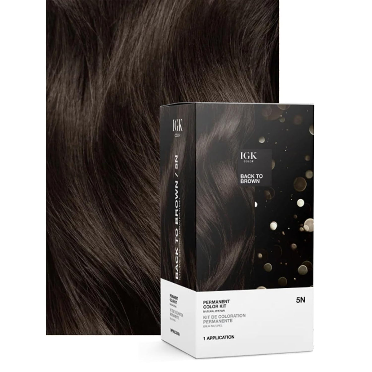 Permanent Hair Dye Kit + At-Home Color Tools Set, Back to Brown 5N