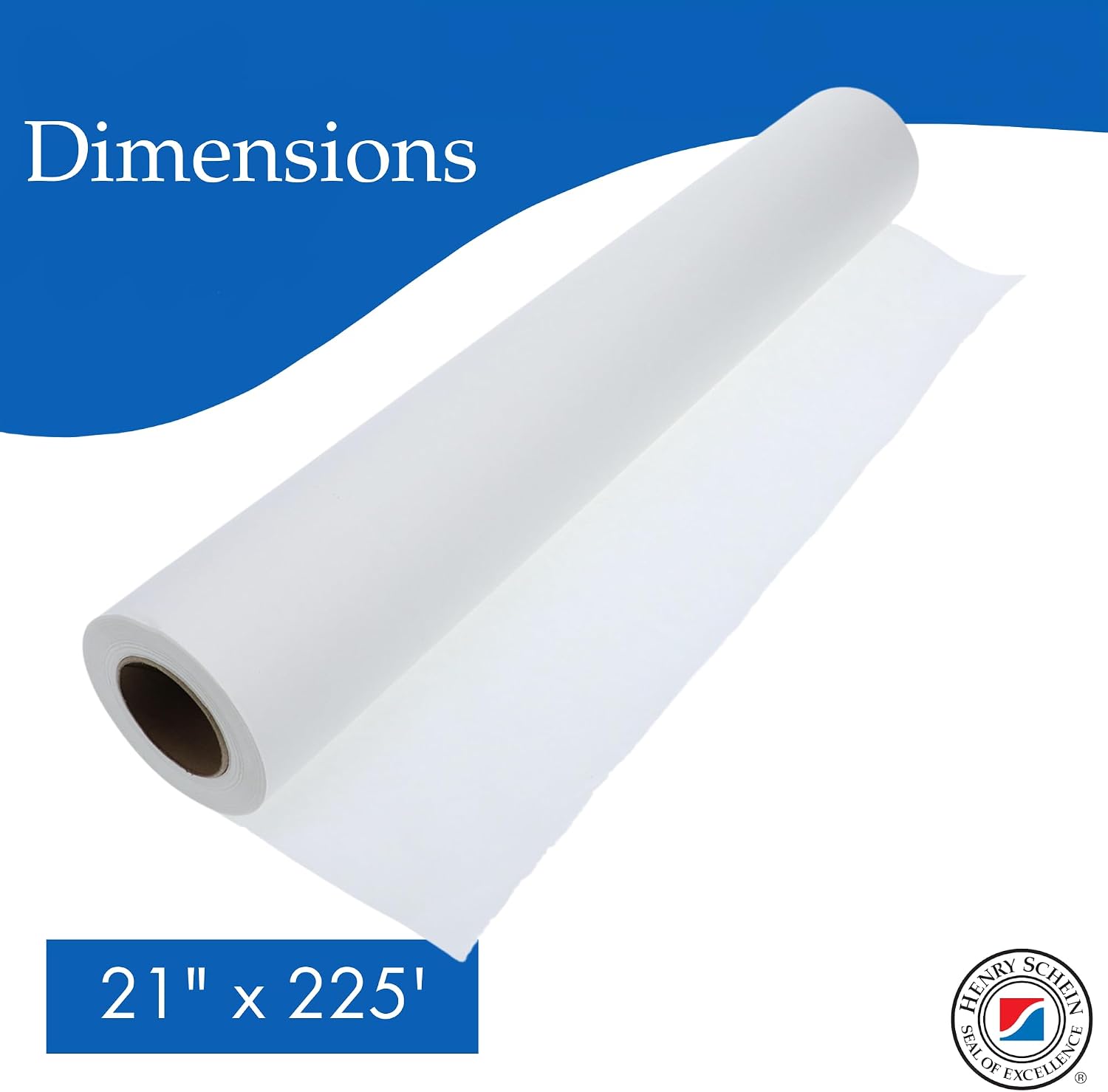 Smooth Exam Table Paper, 21" x 225 Ft, Standard, 1 Roll | Latex Free, Disposable, Suitable for Medical, Dental