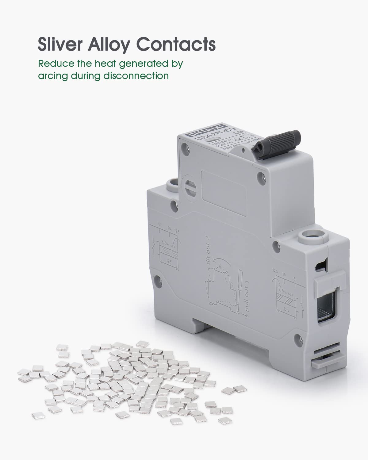AC Miniature Circuit Breaker, 20 Amp 120V/240V 1 Pole | DIN Rail Mount, Thermal Magnetic Trip, Solar AC Disconnect