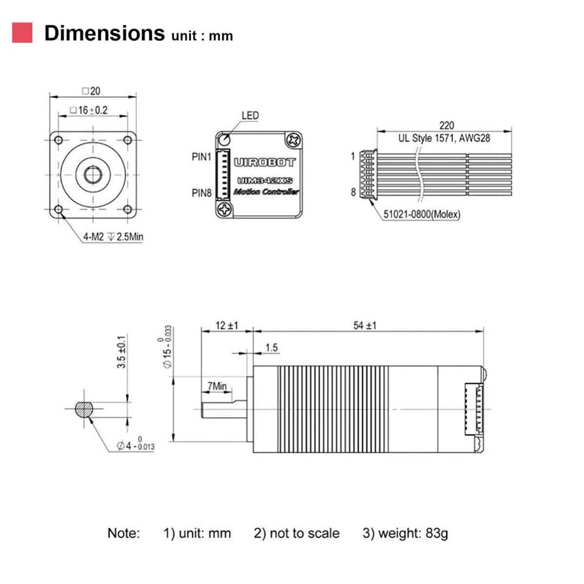 NEMA 8 Integrated Servo Stepper Motor,CAN Bus,w/Encoder,Controller