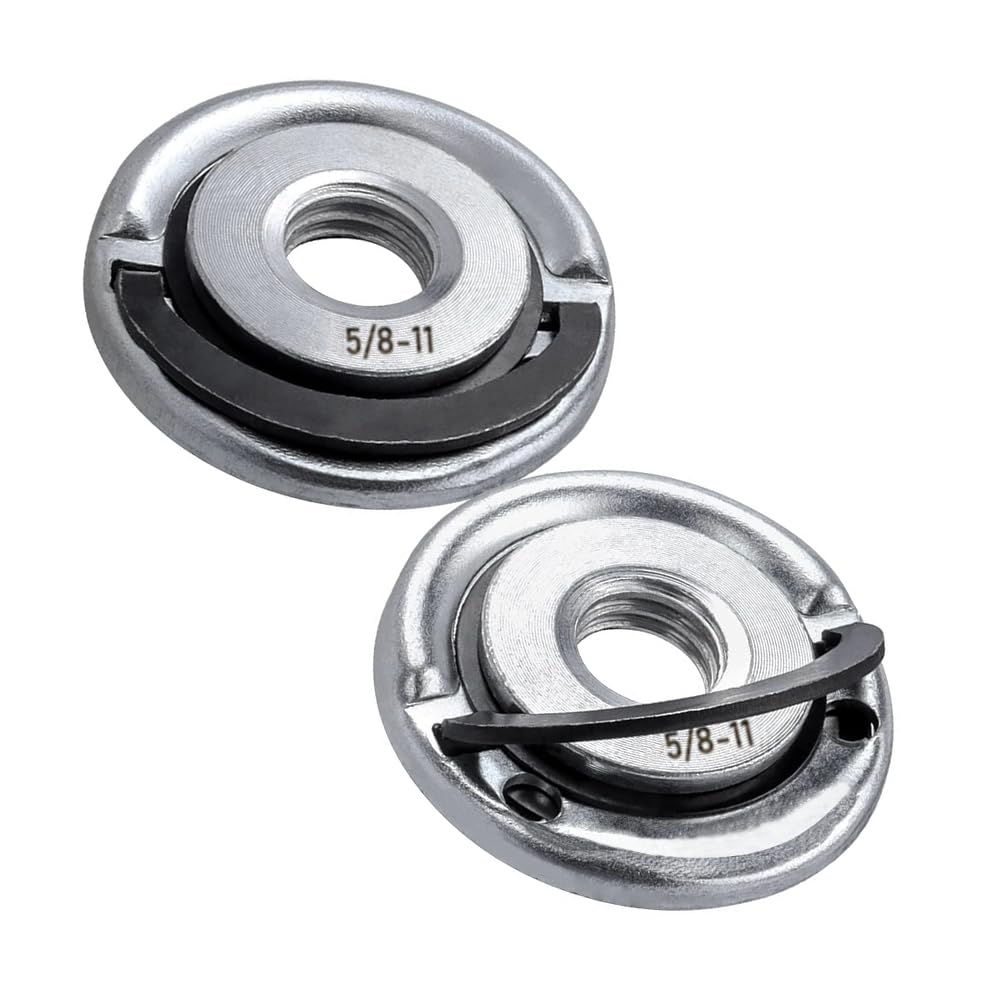 2Pcs Angle Grinder Flange Locking Nuts with 5/8-11 Inch Thread Quick Change