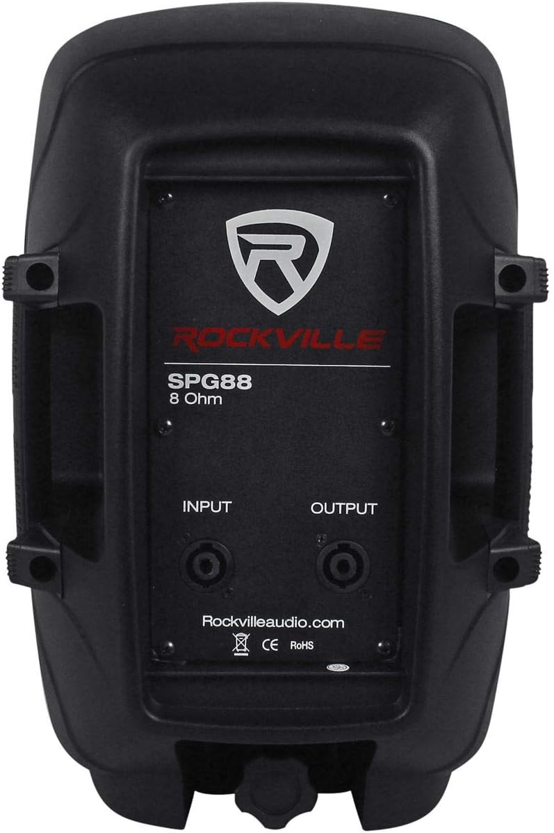 SPG88 8" Passive DJ PA Speaker, ABS Cabinet, 8 Ohm | 400W Peak, Lightweight 12 lbs, Speakon Input/Output, 100W RMS