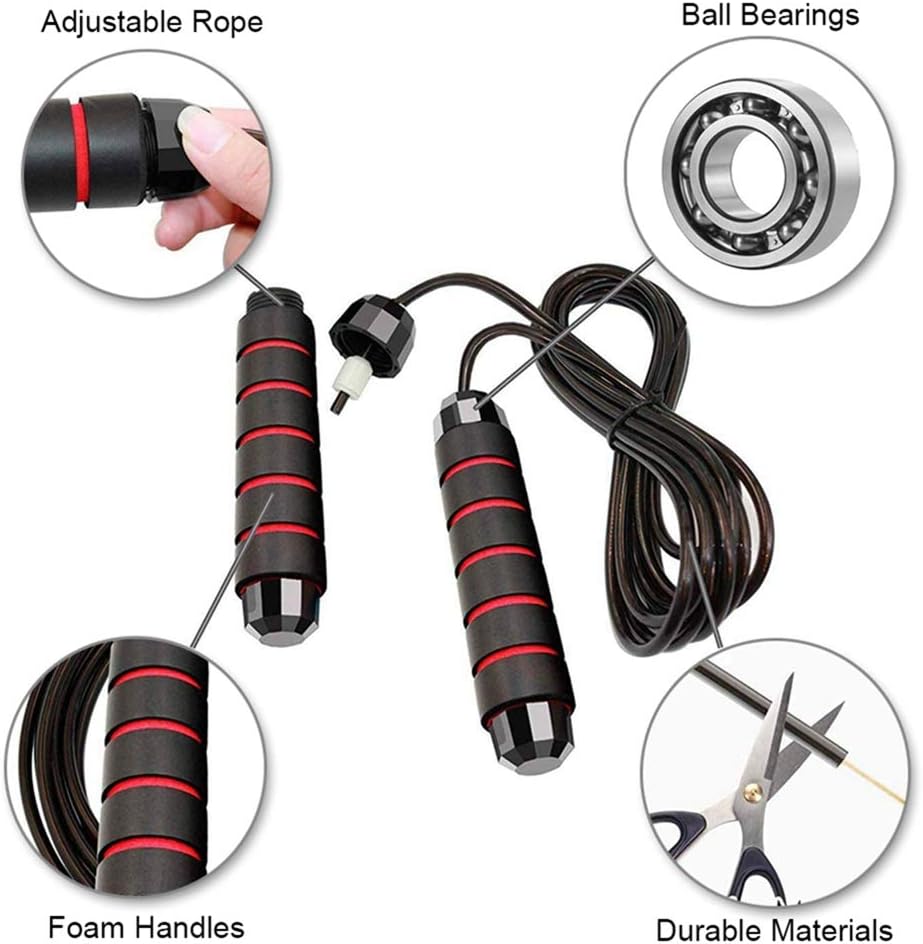 Adjustable Jump Rope,Jump Ropes for Fitness for Men Women | ﻿Workout and Exercise,Cardio,Boxing,Weight Loss,Speed