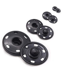 55 Sets Sew-on Snap Buttons Metal Snap Fastener, Black