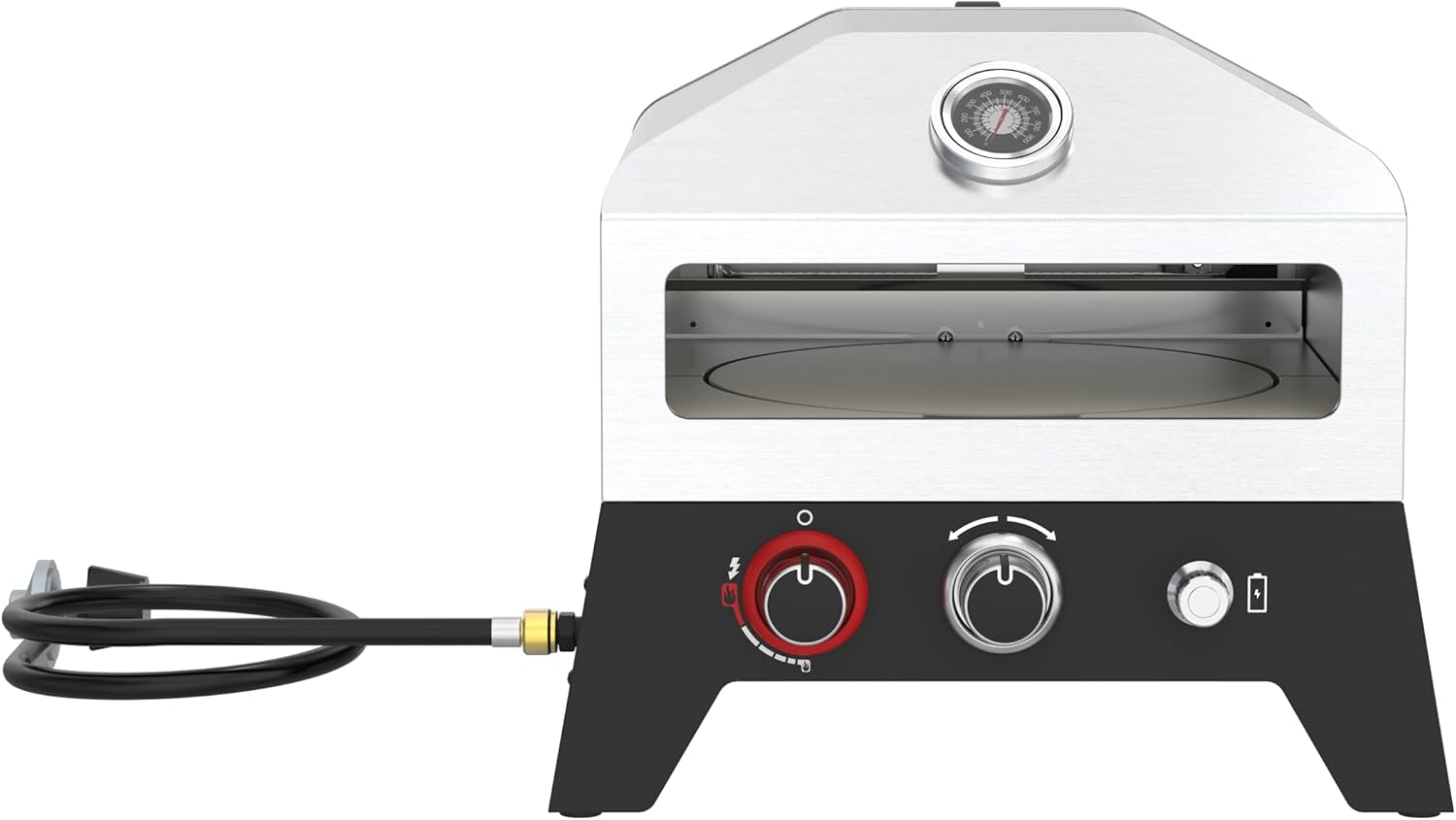 12" Propane Gas Pizza Oven Stove with Rear Access Smoker Box