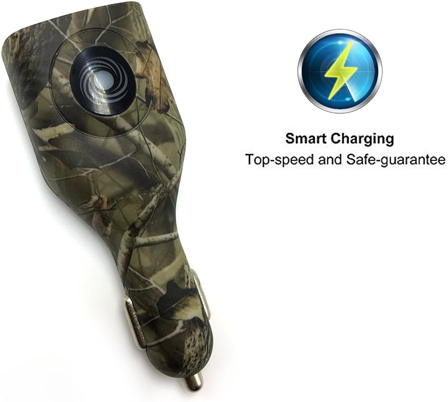 Dual USB Car Charger,2-in-1 Car and Home Portable Travel Charger with Foldable Plug for iPhone iPad LG (Camouflage)