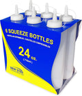 Squeeze Bottle, 24 oz, Clear, Pack of 6