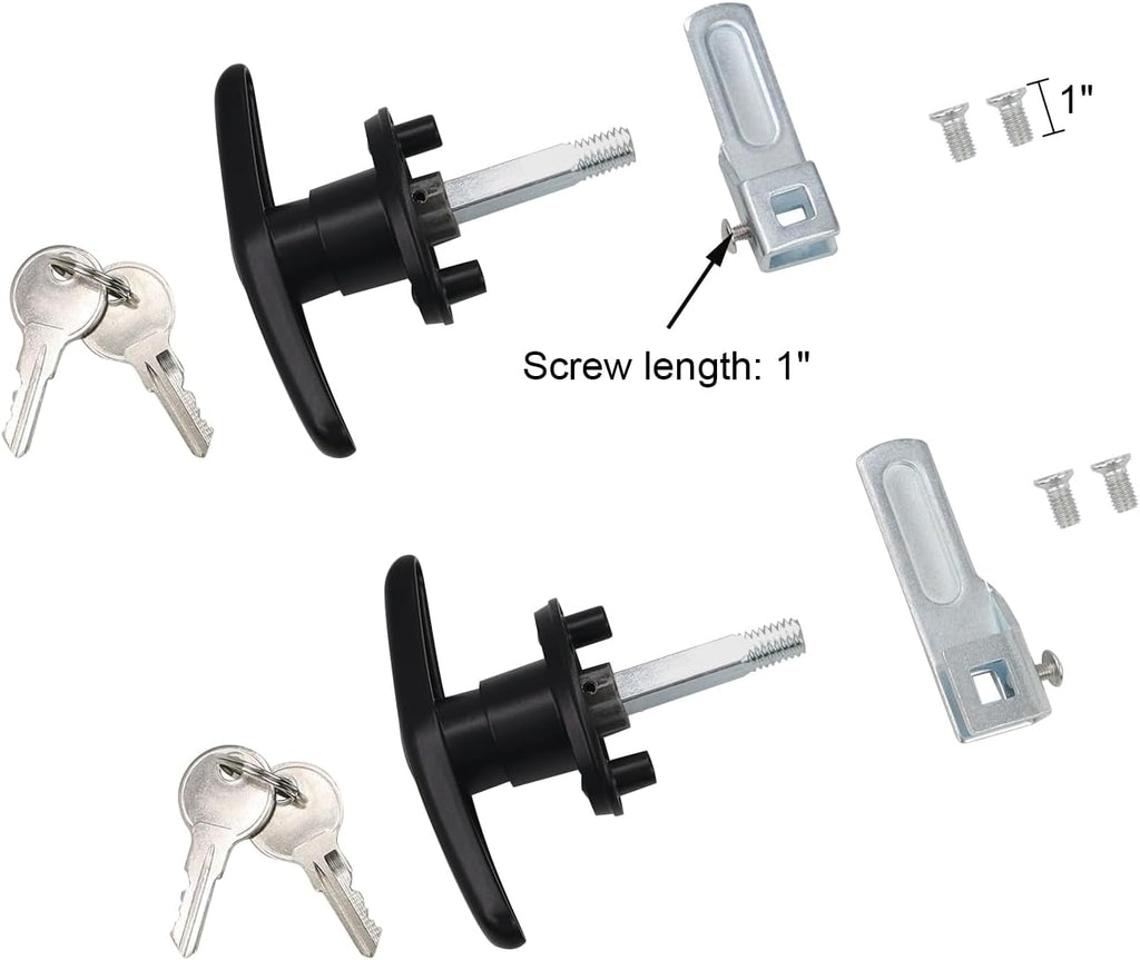 Truck Cap Locking T-Handle, Matching Set T-Handles Lock, Truck Cap Topper Camper Shell Locking T-Handle, Keyed Alike