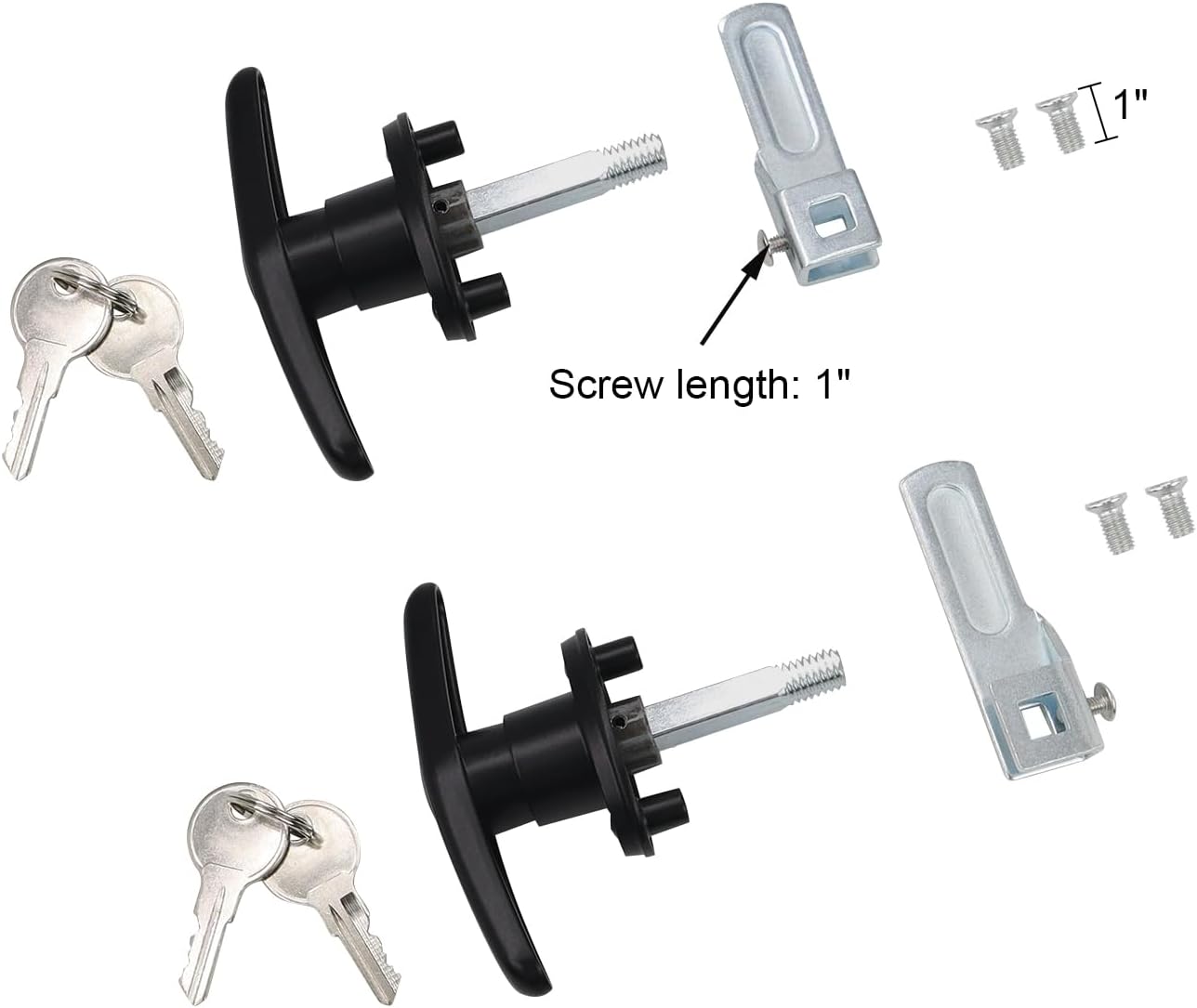Truck Cap Locking T-Handle, Matching Set T-Handles Lock, Truck Cap Topper Camper Shell Locking T-Handle, Keyed Alike