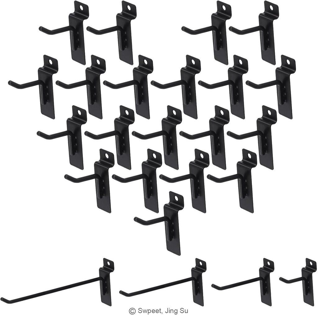 20Pcs 2 Inch Heavy Duty Slatwall Hooks Assortment Kit, Slatwall Accessories Slatwall Panel Hooks Garage Organization