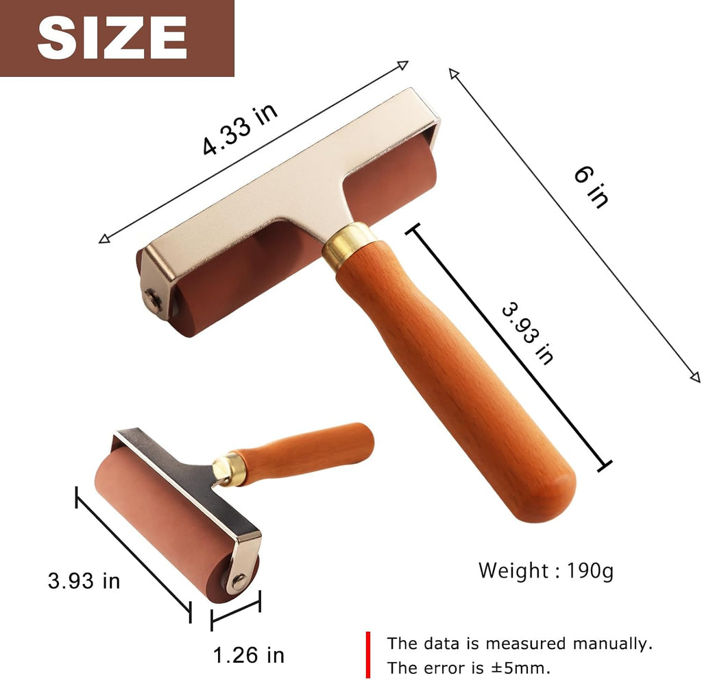 Brayer Floor Roller Vinyl Roller Rubber Roller Glue Laminate Roller,Anti Skid Tape Construction Tools for Boat