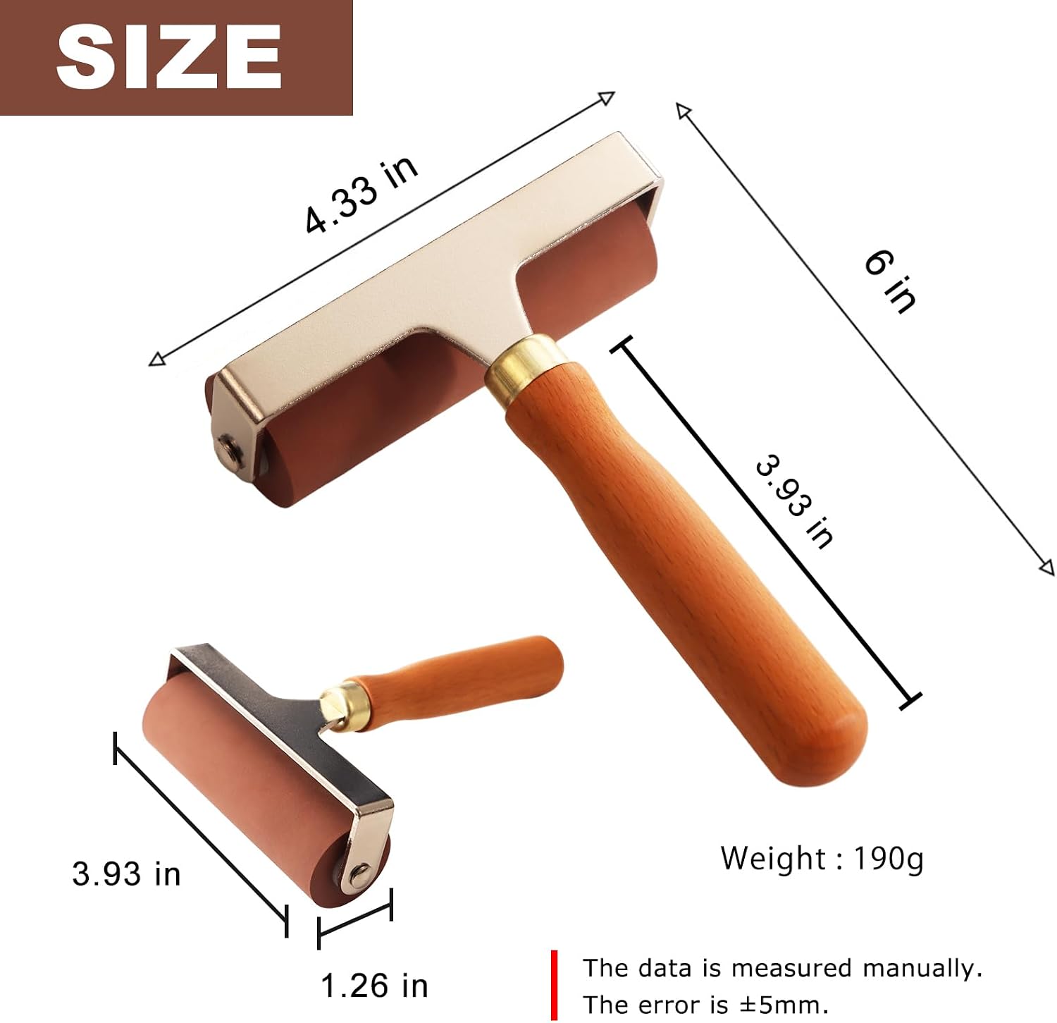 Brayer Floor Roller Vinyl Roller Rubber Roller Glue Laminate Roller,Anti Skid Tape Construction Tools for Boat