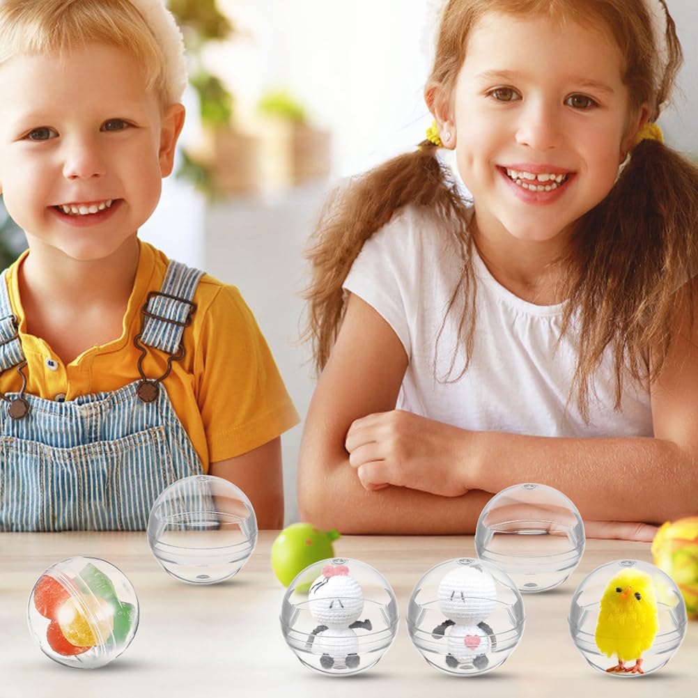 120 Pcs 1.1 Inch Clear Plastic Capsules, 28mm Empty Round Vending Machine Toy Containers, Transparent Gumball Machine
