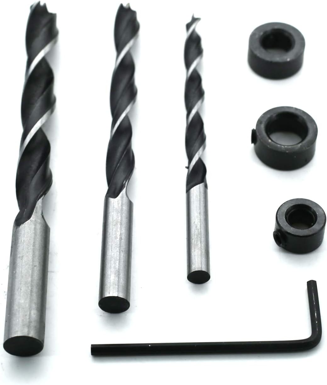 9pcs/set Handheld Woodworking Doweling Jig Straight Hole Puncher,Drill Guide Wood Dowel Drilling Hole Saw Kit