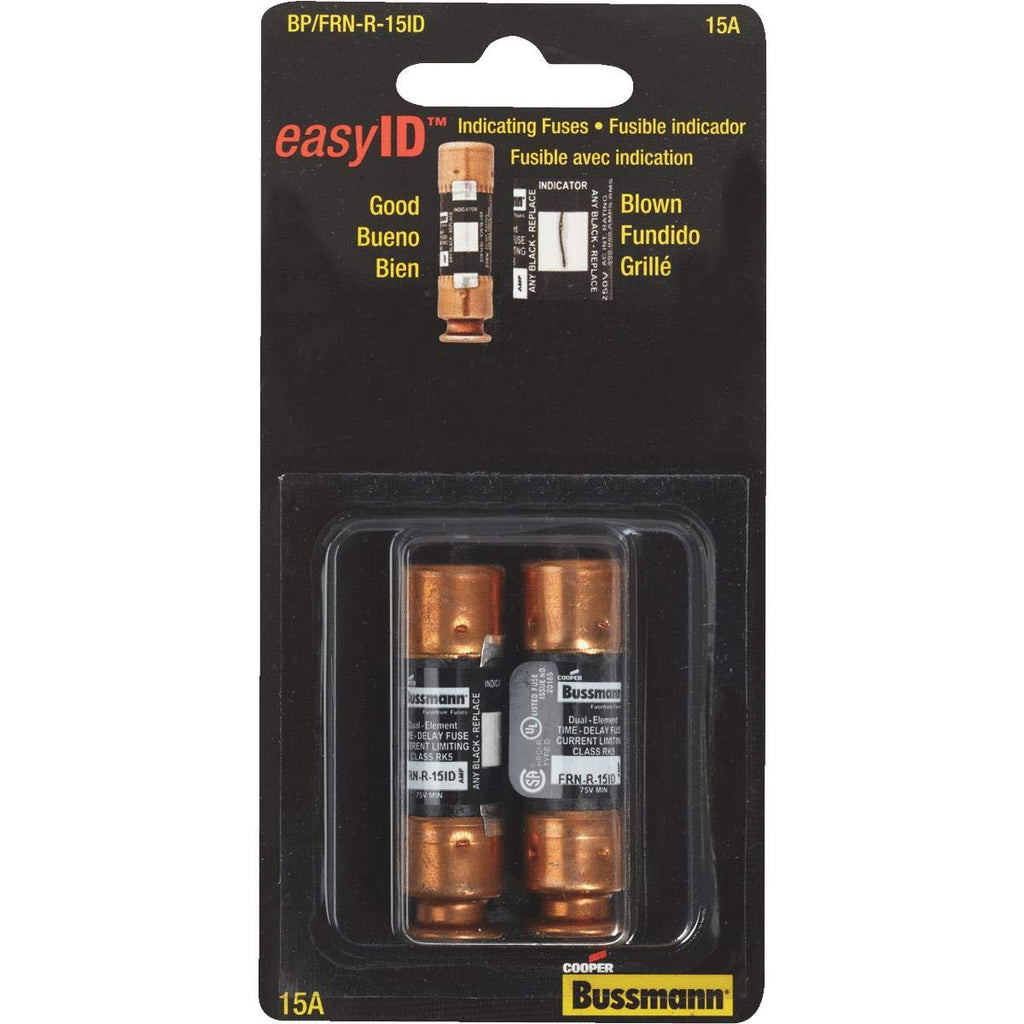 Bussman BP/FRN-R-15ID 15 Amp Heavy-Duty Time Delay Fuse 2 Count