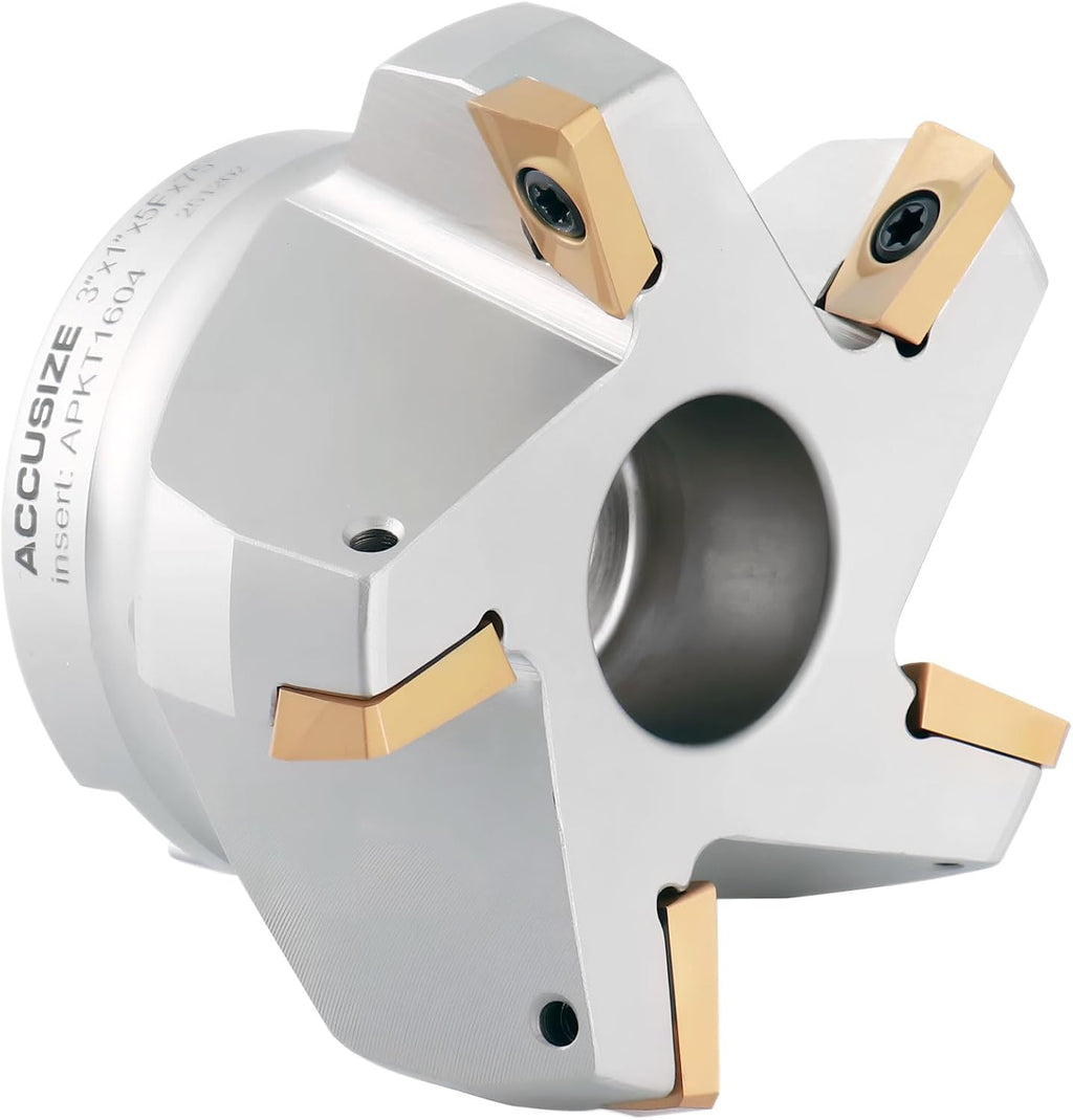 Accusize Indexable Face Mill, 3 in, 75 Deg, 5 APKT1604 Inserts, 0028-2602