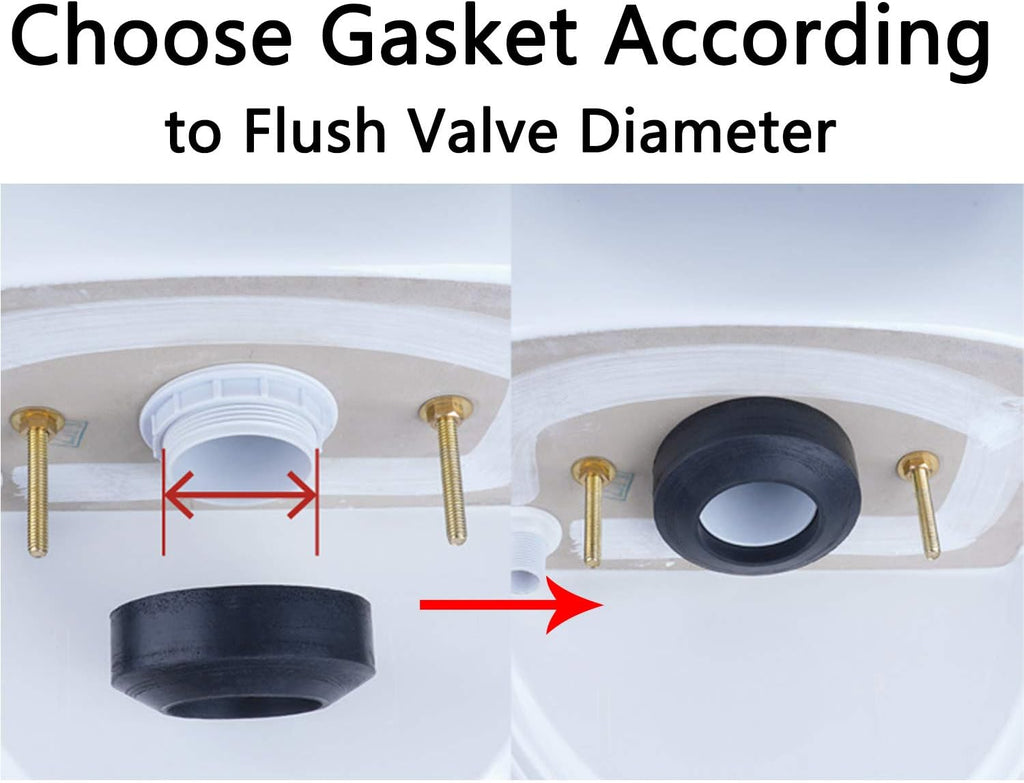 Hibbent Universal Toilet Tank to Bowl Gaskets with 3 Sets Brass Hardware Kits Fits Most 2-Inch 2.5-Inch Flush Valve Opening 2-Piece Toilet Tanks