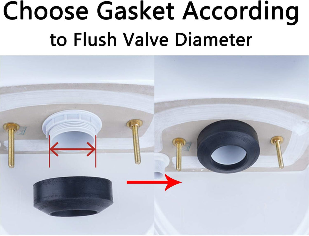 Hibbent Universal Toilet Tank to Bowl Gaskets with 3 Sets Brass Hardware Kits Fits Most 2-Inch 2.5-Inch Flush Valve Opening 2-Piece Toilet Tanks