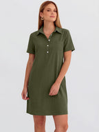 Womens Summer Casual Short Sleeve Shirt Dresses