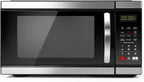 1000 Watt Microwave Countertop Ovens, Black Digital Small Microwave 1.1 Cu Ft, Large Microwave 6 Auto Cooking, Eco