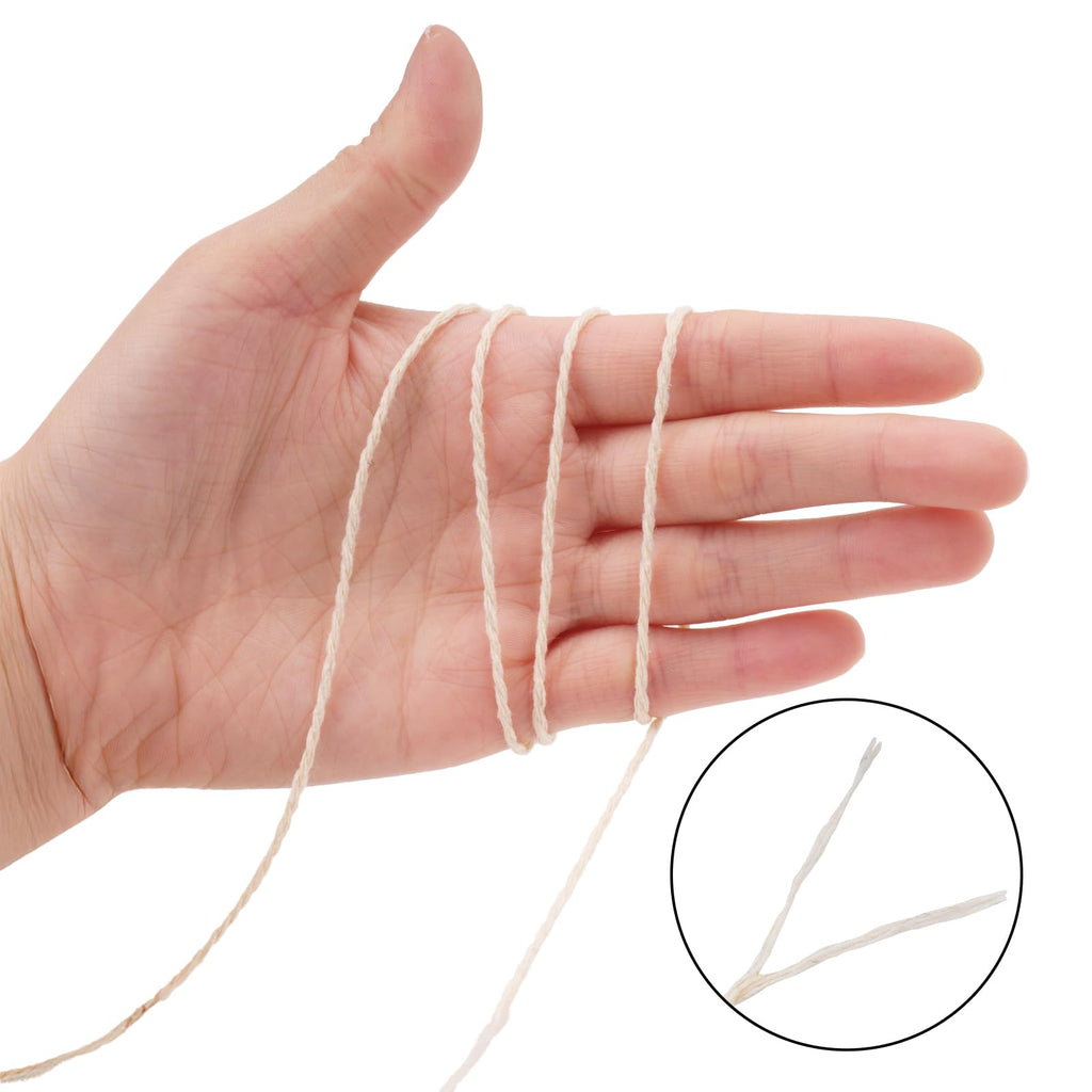 Cotton Butchers Twine, Natural Thin Beige Cotton String 2mm 164Ft
