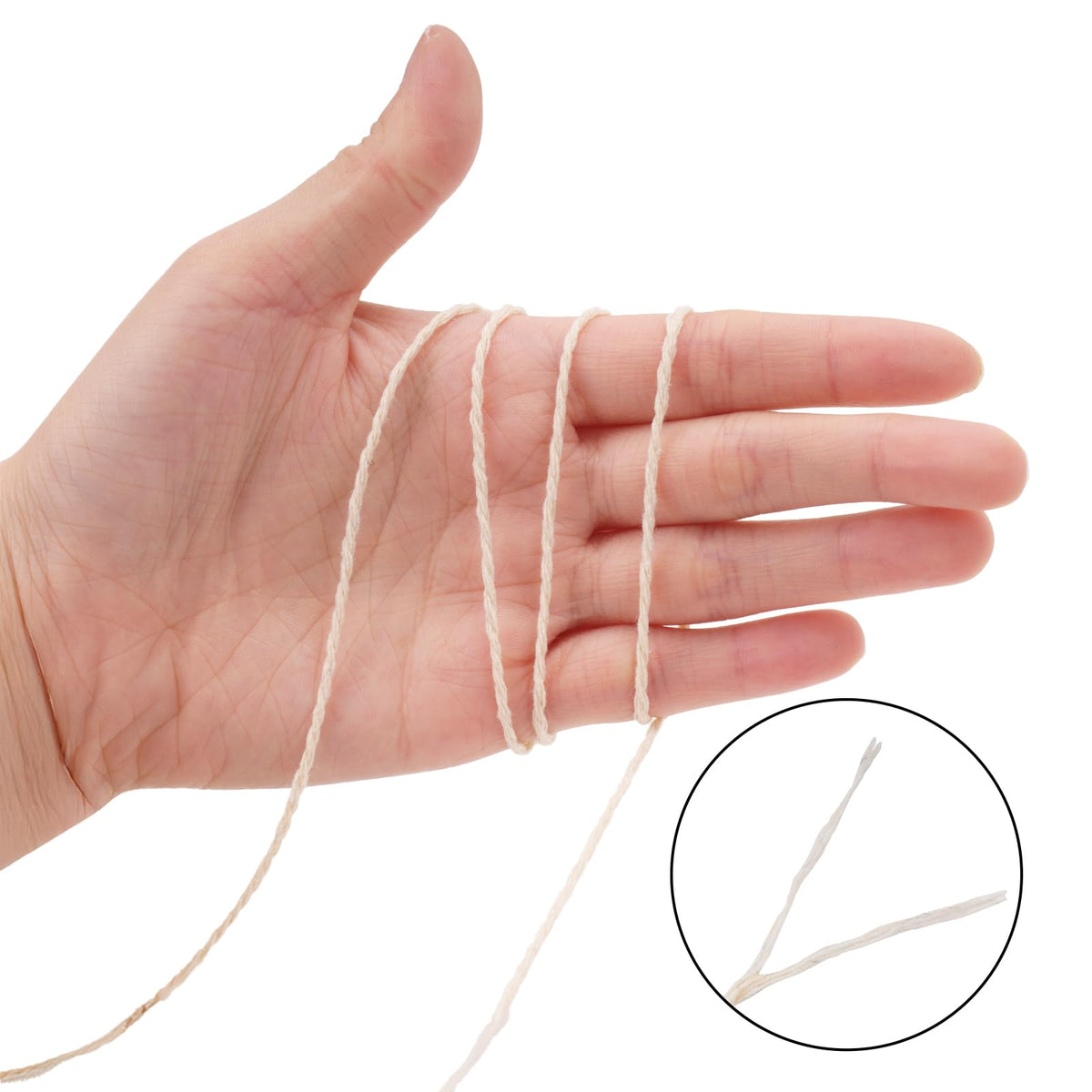 Cotton Butchers Twine, Natural Thin Beige Cotton String 2mm 164Ft