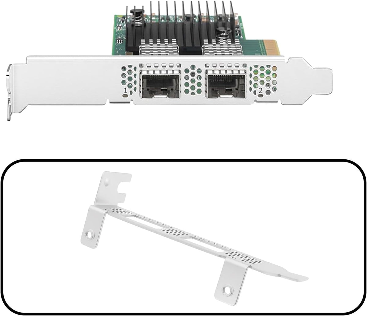 2pcs Network Card Low Profile Bracket Compatible with Mellanox MCX4121A-ACAT ConnectX-4 Lx 25GbE Ethernet