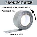 Heavy Duty Silver Duct Tape, 2" x 54 Yards,Multi-Purpose Repair Tape