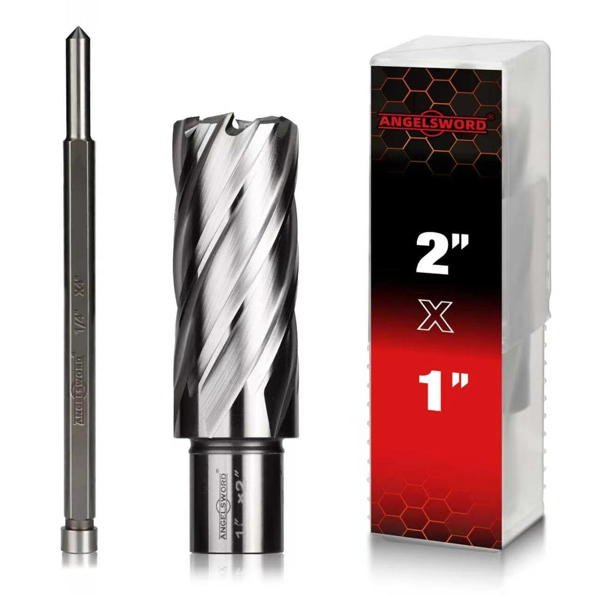 ANGELSWORD M2 HSS Annular Cutter,Diameter 1" x Depth 2",Mag Drill Bit
