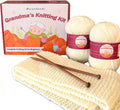 Grandma's Knitting Kit - Complete Knitting Kit for Beginners - Includes Beginner Yarn, Bamboo Needles, Video