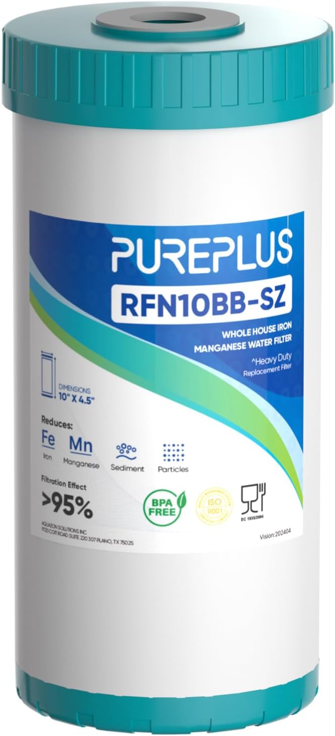 10"x4.5" Whole House Iron & Manganese Reduce Water Filter, 1 Pack