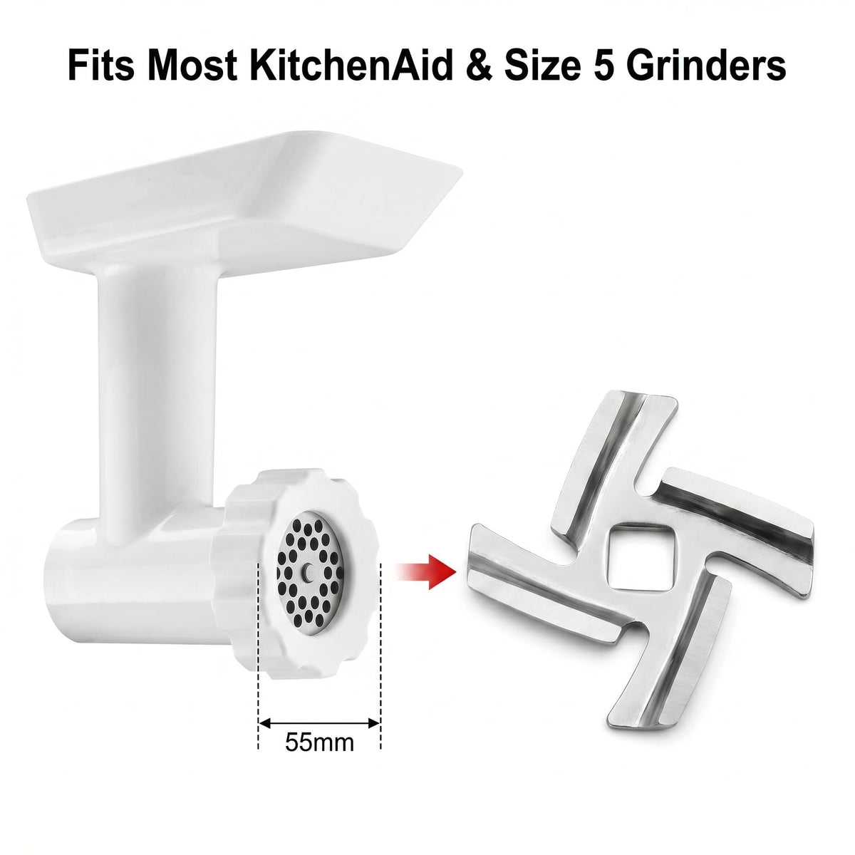 SBDSBD 8-Pack Meat Grinder Blade for Size 5 Mixer Attachment