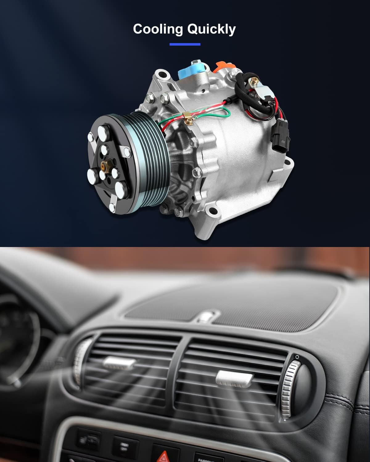 ECCPP AC Compressor 2006-2011 Fit for Honda Civic 1.8L