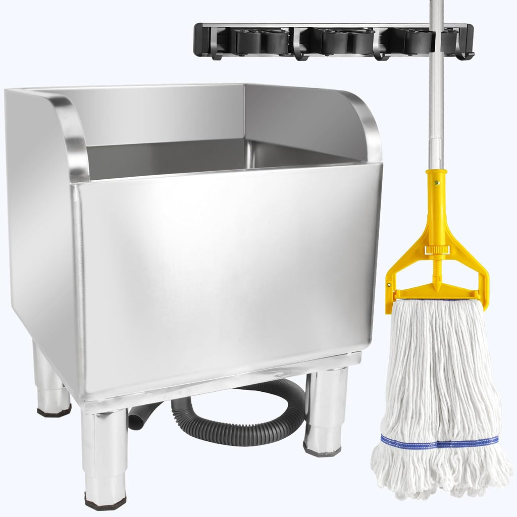 17 3/4in Stainless Steel Floor Mop Sink with Detachable Mop